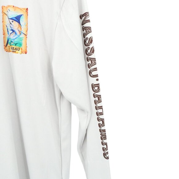NWT UV UPF 50+ Nassau Bahamas Marlin Fish Dri-Fit  Long Sleeve Shirt Men's S - Picture 3 of 5